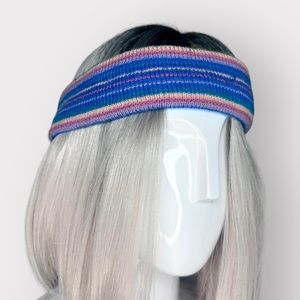 Vintage 80s Maglificio Pancari, striped,rainbow, wool,pastel,headband,barbiecore